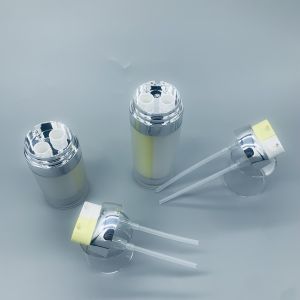 China UK Plastic double-chamber airless pump bottle cosmetic wholesale