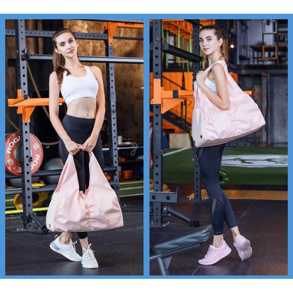 Multi Purpose Canvas Tote Bags Dry Wet Separation With Zipper And Pockets