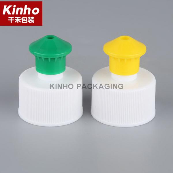 28/410 Cosmetic Bottle Cap 24/410 Mushroom Push Pull Lid Plastic Ribbed Smooth Cover For Cosmetic Bottle