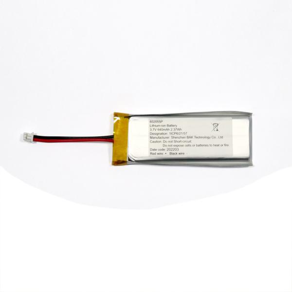 Digital Product Use Li-Pol Battery Manufacturer LP-602055-1S-2M 1S1P 3.7V 640mAh Lithium Ion Polymer Battery Pack