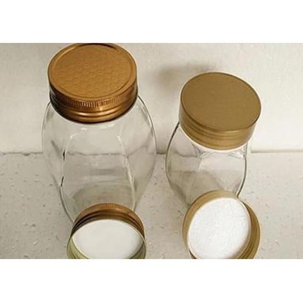 Oval Hexagonal Glass Honey Jars Transparent Color Moistureproof Feature