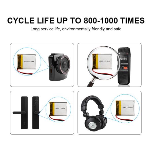 3.7v 500mah Lithium Polymer Battery Cell Polymer Lithium Battery Pack