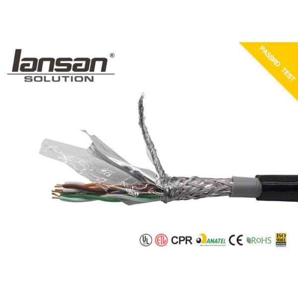 PE PVC Cat5e Lan Cable Bare Copper Black SFTP 24AWG 305m Twisted 4PR CCA BC
