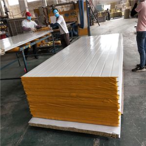 China 11800meters greywhite heat insulation rock wool sandwich wall boards 1150-50-0.376mm wholesale