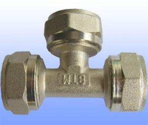 China compression brass fitting equal tee for PEX-AL-PEX wholesale