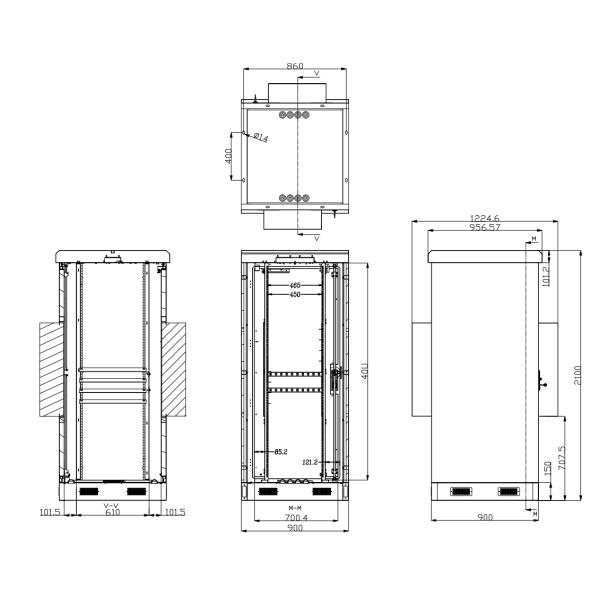 40U Outdoor Telecom Enclosure