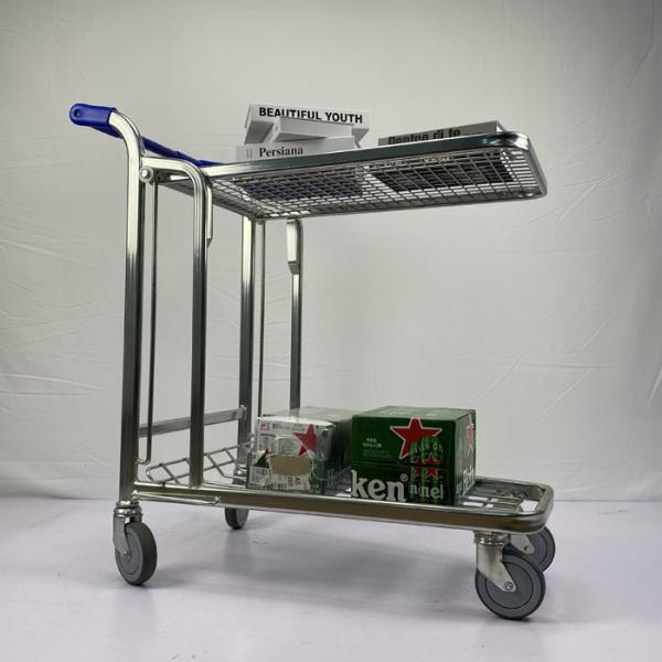 Double Decker Flatbed Heavy Duty Warehouse Trolley 200Kgs Capacity Logo Customized