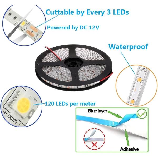 12V Flexible LED Strip Lights,600 Units LEDs,LED Strips,Waterproof,12 Volt LED Light Strips
