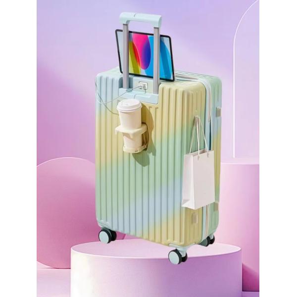 Soft Handle Simple Luxury Gradient Color 360° Spinner Wheels TSA Lock Oversized Check-In Bag for Business Travel Modern Large Suitcase