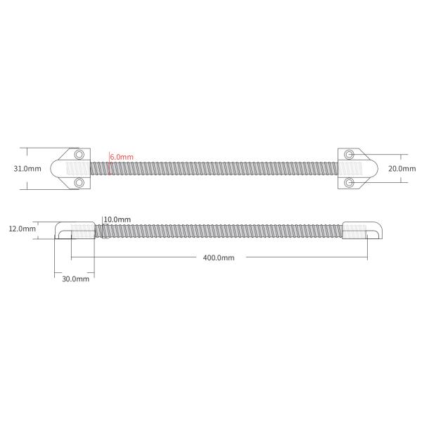 301 door loop 400mm Long Tube Armored Door Loop For Security 6mm Diameter