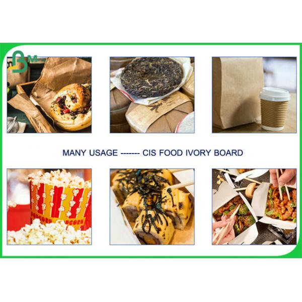 High Stiffiness White C1S Food Ivory Board 350g For Popcorn Bucket Making