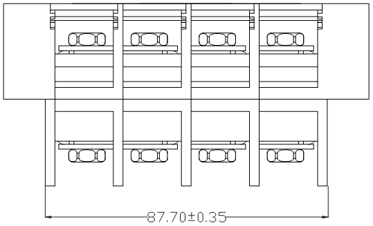 75A 100A 200A Through Wall Connector , Energy Storage Lithium Battery Connector