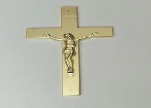 China Pale Gold PP Plastic Coffin Crucifix 24×14cm For Funeral Casket on sale