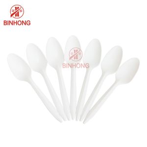 China Degradable Cornstarch 14.8cm Wooden Spoon Cutlery wholesale