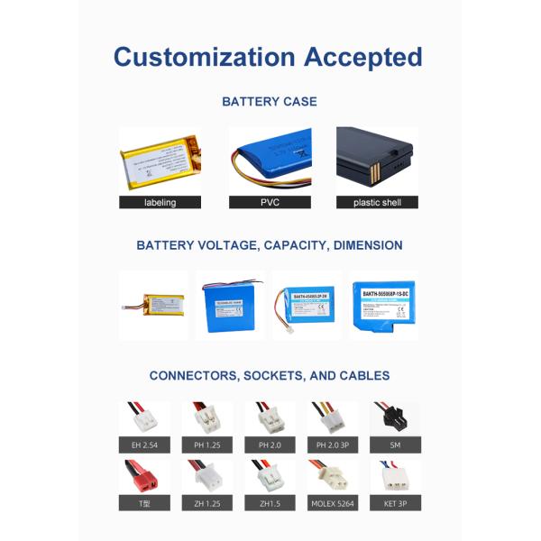 155mAh 300mAh Li Polymer Battery Pack 3.7V 560mAh 600mAh 502648P