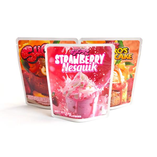 Smell Proof Back Printed Sticker Plastic Packing Pouch 400mg 600mg 1000mg 1lb Mylar Bag Custom Printed Edibles Packaging Bag