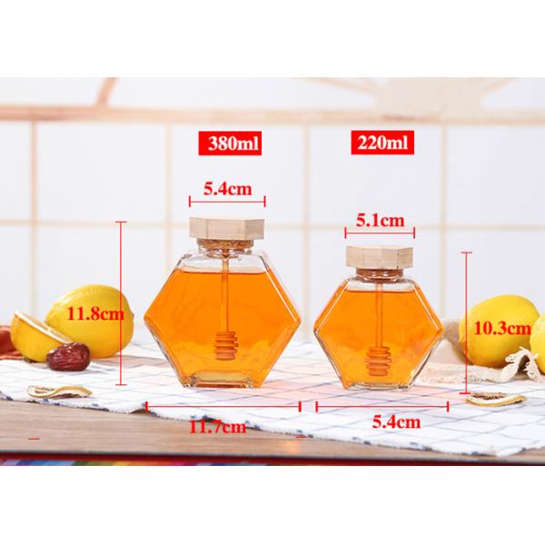 8 Oz Hexagon Honey Jars With Screw Tin Lid Customized Logo Printing
