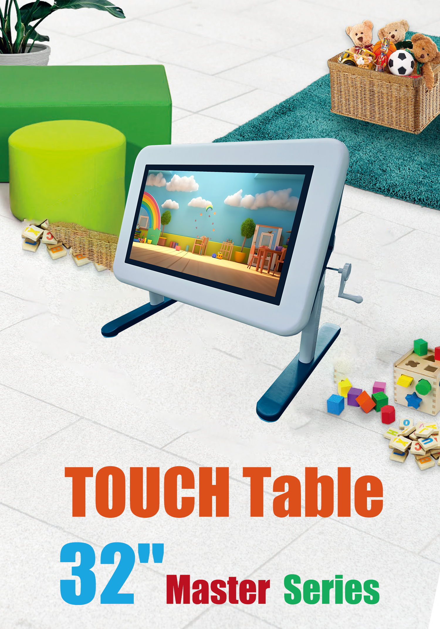 Android LCD Display 20points Touch Screen Table 32" Educational with Height Adjustable