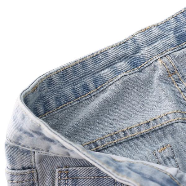 Customized Woman Denim Clothing Embroidery Retro Wash Blue Denim Shorts