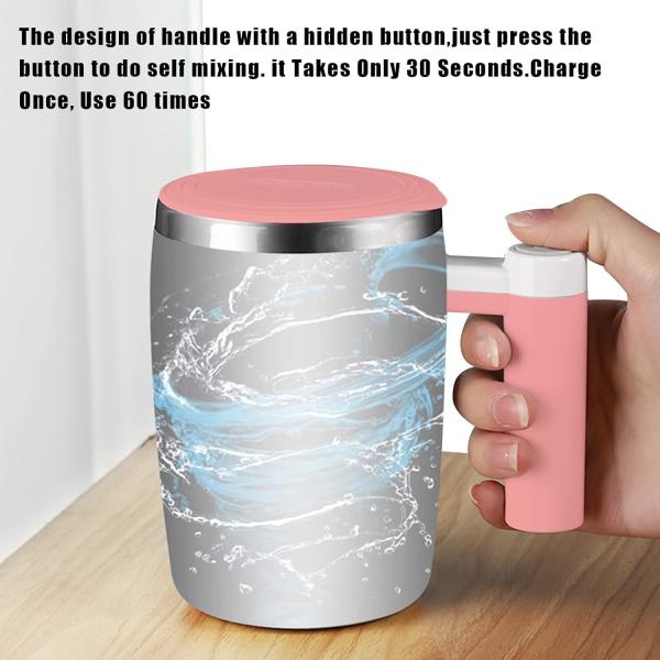 13oz Automatic Stirring Cup Auto Stir Coffee Cup With 2 Stir Bar
