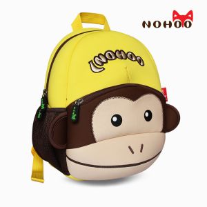 China Girls Cute Monkey Toddler Book Bag , Yellow Kindergarten Book Bags wholesale