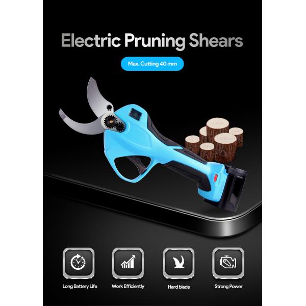 Swansoft 25.2V Cordless 40mm electric pruning shears with LED Display Screen Finger Protection