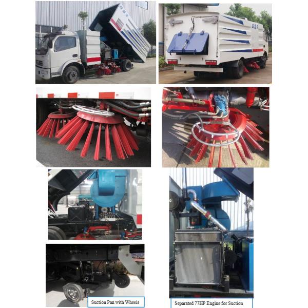 12 Cubic Meter Street Cleaner Truck , Combined Road Washing Truck With Vacuum Sweeping / Water Cleaning