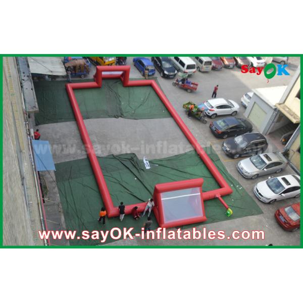 Inflatable Football Game Giant 0.5mm PVC Tarpaulin Inflatable Football Field , Portable Inflatable Soccer Field