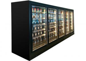 China Black Glass Door Commercial Display Freezer Upright Bar Cabinet For Beer Drink on sale