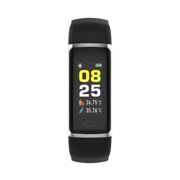 Black TFT IP67 Tuya Smartwatch With Oximeter And Body Temperature