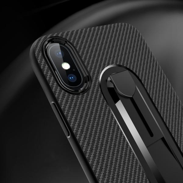 Color Black Carbon Fiber Invisible Kickstand TPU Case Back Cover For Huawei Magic 2 Mate 20X Honor8x Y7 Pro 2018 P20Lite