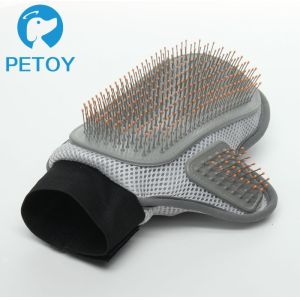 China PVC Pet Grooming Glove Brush Mesh Cloth Dog Shower Glove wholesale