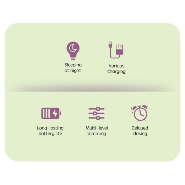 Vegetables Small Eggplant Silicone Lamps USB Rechargeable Bedroom Bedside Pat Night Lights For Gifts