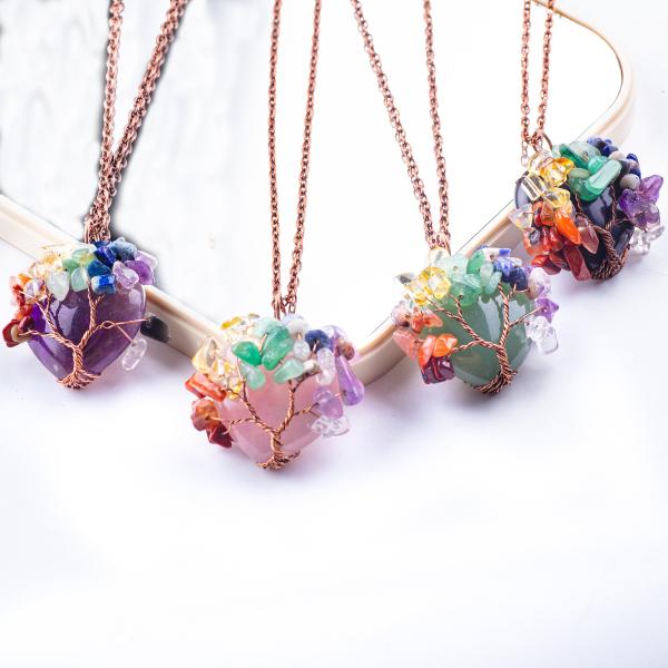 Rose Gold Tiger Eye Stone Necklace Pendant Adjustable Size