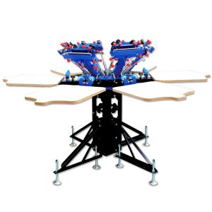 China Double Rotary Manual 6-6 Color screen printing machine for t-shirt printing on sale