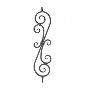 China Outdoor Forged Ornamental Iron Parts Wrought Iron Balcony Balusters ISO9001 wholesale