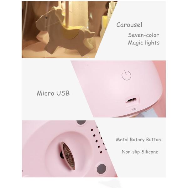 New Carousel Music Night light colorful atmosphere table lamp USB Rechargeable Night Light Bedside Night Light For Child