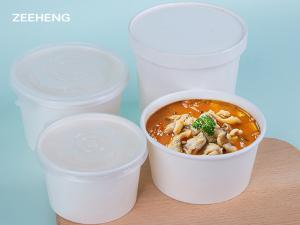 China 750ml-1500ml Single Use Food Grade White Paper Salad Take-Away Deli Round Bowl wholesale