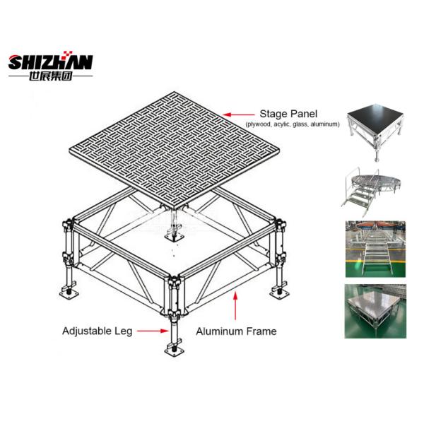 50x3mm Wooden Church Portable Stage Easy Install Event Aluminum Platform