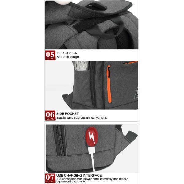 Retro Style Arcuate Shoulder Strap Large Capacity Backpack 17 Inch