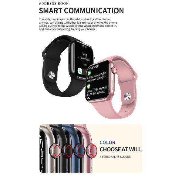 2021 New Style 1.77inch320*380TFT Square Screen View Health Data of Relatives and Friends Wallet Function Push Hl57 PRO NFC Smart Watch