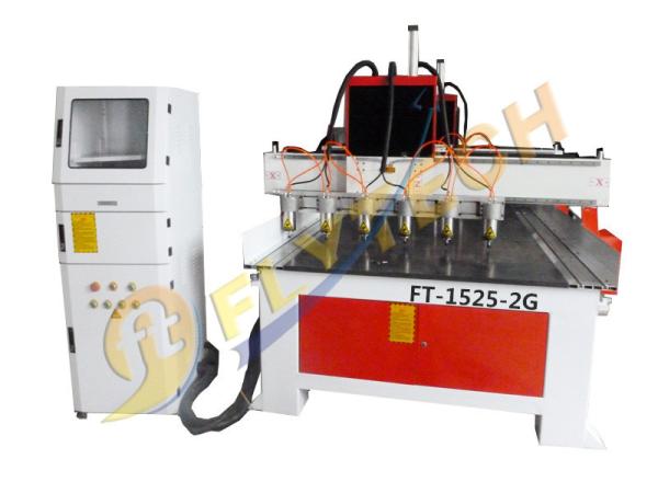 Quality Latest Double Gantry 1525 CNC Router Machine with  servo motors with 6 heads for sale