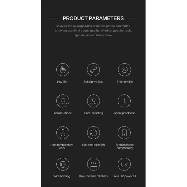 ABS Plastic Earhook Wired In Ear Earphones 16Ω Anti UV Powerful