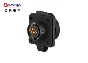 China Cnlinko 5A PBT Panel Mount Connector 7 Copper Pin Trailer Plug Latching Lock wholesale