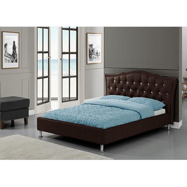 Bed Frame Full Size - Platform Bed with Faux Leather Upholstery headboard