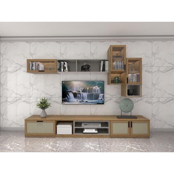 Integral Wall Cabinet Display Shelves And TV Floor Stand With tall made by china closet factory