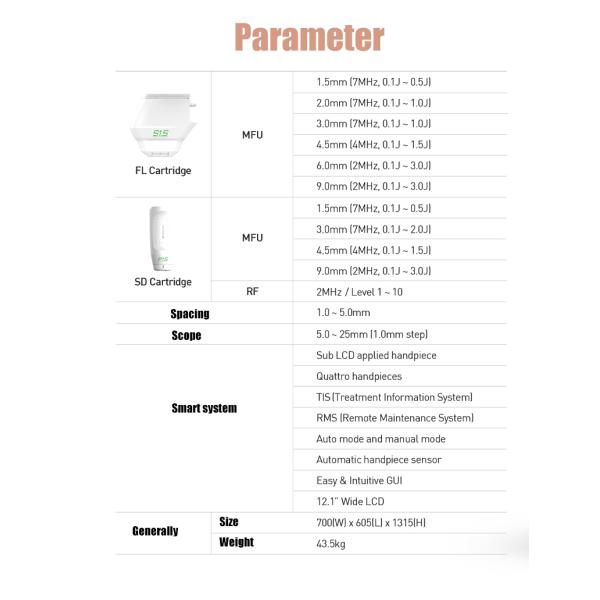 Multi-functional MFU RF HIFU Machine for Face and Body Skin Tightening and Lifting with 4 Handles and 10 Cartridges