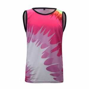 Round Neck Reversible Basketball Jerseys Each Sleeveless Vest Fashionable Design