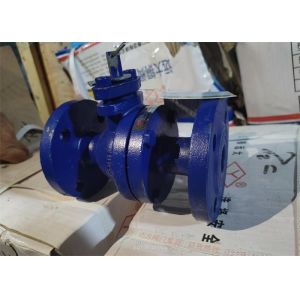 China Blue Color Body 25bar Floating Ball Valve Chinese Standard Flanged End on sale