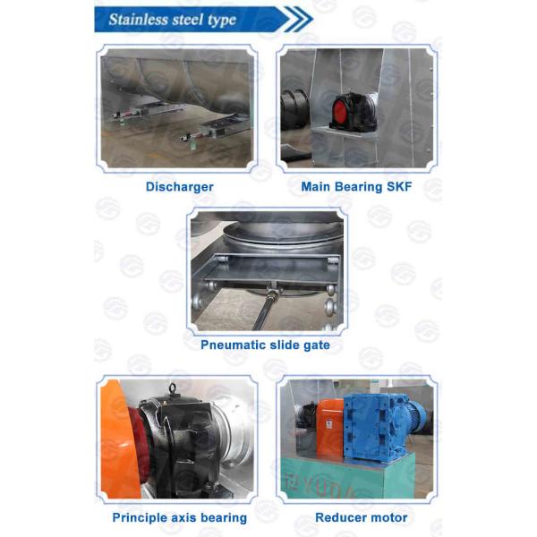 SS304 1200kg/Batch Animal Feed Mixer Machine Ribbon Cattle Feed Mixture